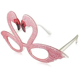 Beistle 60386 Glitzernde Kunststoff-Flamingo-Brille, Lustige Foto-Requisiten Luau Partygeschenke, Plastic, Rosa/Rot/Schwarzes