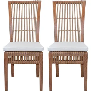 Home Affaire Rattanstuhl, Handarbeit aus Rattan (2er-Set), braun