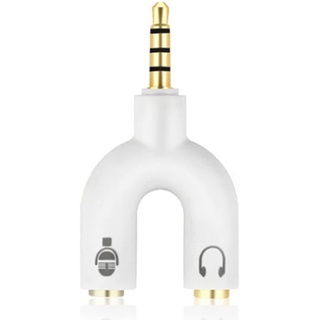 CABLEPELADO Audio-Splitter-Adapter, Kopfhörer-Splitter, TRRS Audio-Adapter, Kopfhörer- und Mikrofon-Splitter, Y-Design, geeignet für Handys, Computer, MP3, Tablet, Weiß