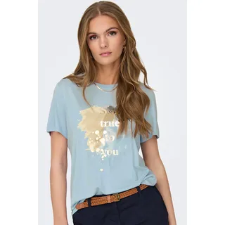 Only Damen, Onlfree Life Reg S/S Leaf Box JRS", Top, Cashmere Blue, Small