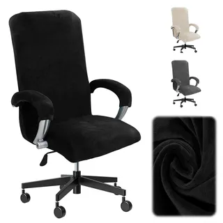 BUERPINKING Stuhlhussen mit Armlehne, Samt Bürostuhl Bezug, Abnehmbare Gaming Stuhl Bezug für Bürostuhl Computer Stuhl Drehstuhl