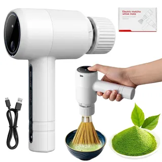 Matcha Schneebesen Elektrisch, Elektrischer Matcha Aufschäumer Küchenhelfer, wiederaufladbar, Tragbarer Elektrischer Teebesen für Latte, Cappuccino, Grüntee