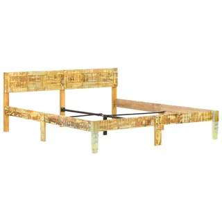 vidaXL Massivholzbett Altholz 180x200 cm - Braun