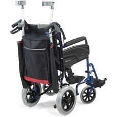 NRS Healthcare Wheelyscooter Reflective Wheelchair Scooter Gehstock/Krückentasche, Schwarz & Burgund