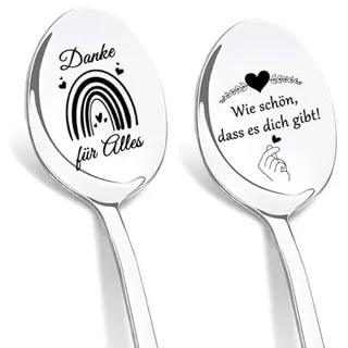 DIKARIYA Dankeschön Geschenk Löffel mit Gravur Wie schön, dass es dich gibt
