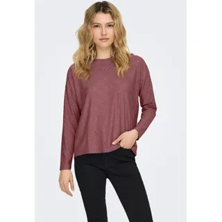 Langarmshirt ONLY "ONLSMILLA LIFE L/S TOP JRS", Damen, Gr. L, rose braun, Jersey, Obermaterial: 95% Polyester, 5% Elasthan, unifarben, regular fit Po-bedeckend, Rundhals, Shirts Langarmshirt