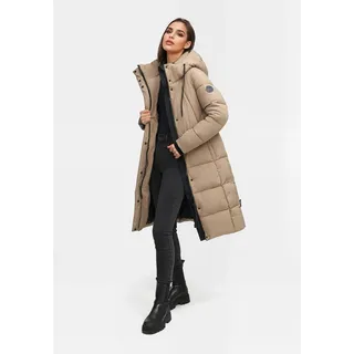Winterjacke MARIKOO "Marikoo Tabiaa Damen Winter Steppmantel N099", Damen, Gr. S, grau (taupe grau), Obermaterial: 100% Polyester PES., Jacken Winterjacke