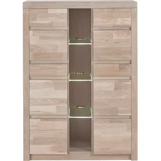 OTTO home Highboard 90 x 125 x 35 cm Eiche weiß gekalkt / Braun