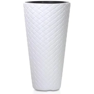 SLIM MATUBA 57L Pflanzgefäß, mit Tank, Abmessungen (mm) 400x400x780, Farbe Weiß