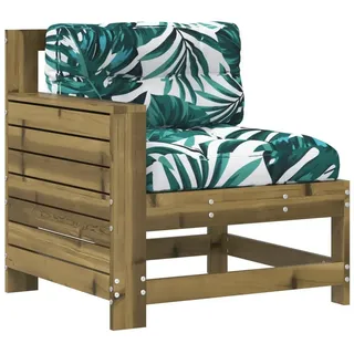 vidaXL Gartensofa mit Armlehne Kissen Kiefernholz Imprägniert