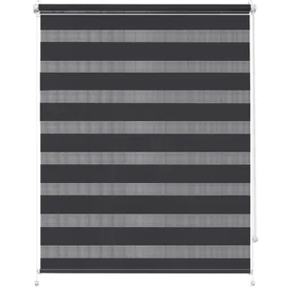 Rettika Doppelrollo Klemmfix ohne Bohren – Graphit – Breite 70 cm, Höhe 220 cm – Duo Rollo für Innenräume, Sichtschutz Fensterrollo mit Lichtregulierung