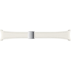 Bild D-Buckle Hybrid Eco-Leather Band (Slim, S/M) ET-SHR93 für die Galaxy Watch6, Uhrenarmband, Original Armband, D-Buckle, Lederimitat, Fluorkautschuk, anpassbare Faltschließe, elegant, Cream
