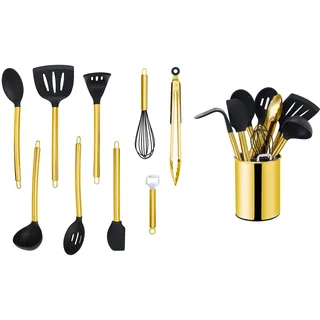 Echtwerk Küchenhelfer-Set 10-teilig Gold Edelstahl Silikon