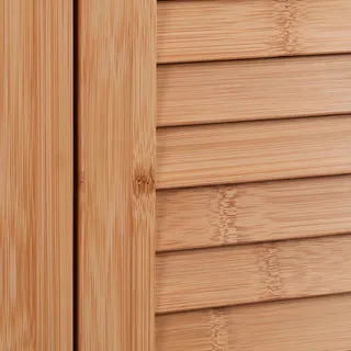 Eckschrank Bambus - 92 x 58 x 30 cm - mit 2 Lamellentüren - Aufbewahrungsschrank Badezimmer - Küche - Hellbraun