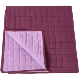 Homescapes Tagesdecke gesteppt mit Wende-Design, 200/200 cm , Pflaume , Textil , Quadratisch , 200x200 cm , Oeko-Tex® , Heimtextilien, Bettwäsche & Leintücher, Tagesdecken