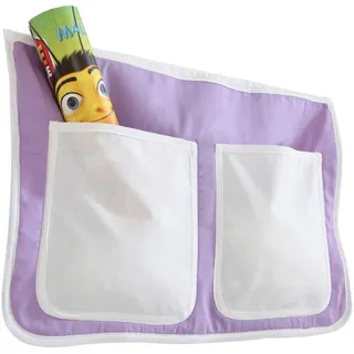 Mid.you Betttasche , Lila, Weiß , Textil , Uni , 2 Fächer , 56x32x2 cm , Babymöbel & Kindermöbel, Kinderzimmer & Jugendzimmer, Kinderbettzubehör