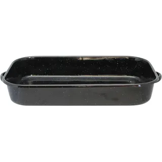 ELO Basic "Basic", schwarz (schwarz mit weißen punkten), B:23,5cm H:6cm L:43,5cm Ø:38cm, Pfannen, Auflaufform, emaillierte hohle Seitengriffe, 38 cm