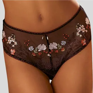 LASCANA Stringpanty »Maria«, mit bunten Blumen aus Stickereispitze LASCANA schwarz-bunt 40/42