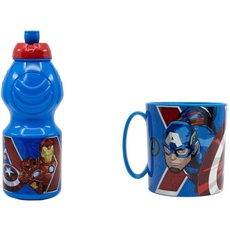 ALMACENESADAN, 4922 Avengers, die Avengers, bestehend aus Mikrowelle 350 ml und Wasserflasche 400 ml, wiederverwendbar, BPA-frei