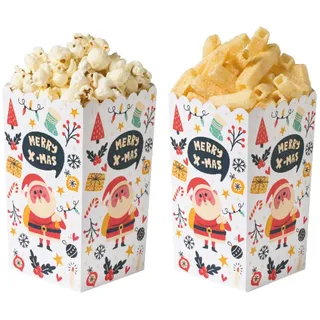 Decora, 0350161 Partybox Frohe Weihnachten, Größe 7 x 7 x H 14 cm, perfekt für Partys und Veranstaltungen, zum Präsentieren und Servieren verschiedener Snacks, sowohl süß als auch herzhaft