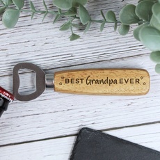 eBuyGB Best Grandpa Ever, gravierter Holz-Flaschenöffner, bester Opa Bierflaschenöffner, Vatertagsgeschenke, Geburtstagsgeschenk für Ihn - Design #2