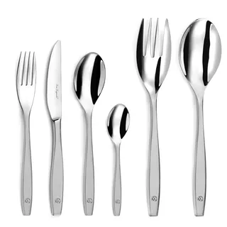LOU LAGUIOLE - 50-teiliges Tafelbesteck für 12 Personen – Figur – Edelstahl 18/0, Satin-Finish