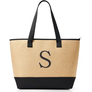 KALIDI Personalisierte Tasche Damen Handtasche Tote Bag Strandtasche mit Reißverschluss Shopper Tasche Groß Schultertasche für Frauen Bräute Brautjungfern,Arbeit,Reisen,Einkaufen,Schule