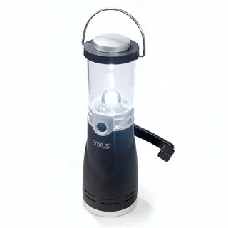 EAXUS Dynamo LED Camping-Laterne dynamobetrieben Schwarz