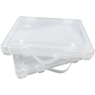 WYAN 2 Stück A4 Ordner Aufbewahrungsboxen,Klare Kunststoffperlen Aufbewahrungsbehälter Box,Rechteck Perlenhalter Kunststoffkoffer,Baustein Organizer,für die Speicherung von Elementen(30 * 21cm)