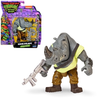 Giochi Preziosi - Ninja Turtles 2023 CAOS Mutante – Rocksteady in Version Action-Figuren – Größe 12 cm – Details zur Nachbildung der Kampfwaffe – für Kinder ab 4 Jahren