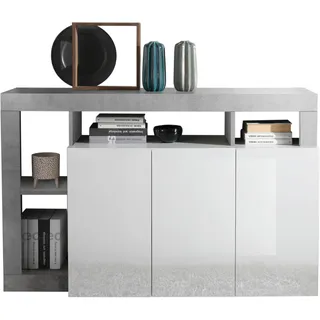 INOSIGN Sideboard "Hamburg", grau (weiß, betonoptik), B:146cm H:93cm T:42cm, Sideboards, Sideboard, Breite 146 cm