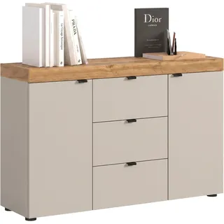 OTTO home Sideboard "MAMBO II, Breite 125 cm, 2 Türen, 3 Schubkästen" 1 Stk. tlg. Sideboard, Kommode, Wohnzimmer, Flur, Arbeitszimmer, kaschmir, wotan eiche nachbildung