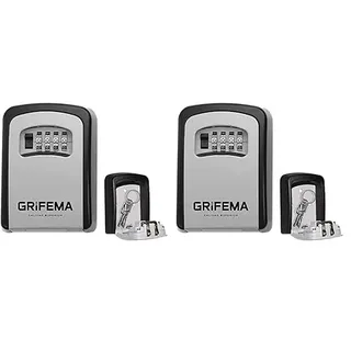 GRIFEMA Schlüsseltresor Wandmontage Wetterfest - Schlüsselsafe 4 Stellig, Schlüsselbox mit Code, Schlüsselkasten mit Zahlencode Robust, Sicher, Schlüsselversteck für Schlüssel Türkarte, Zinklegierung