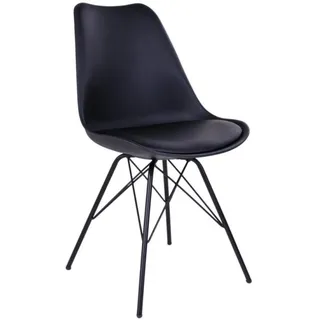 ebuy24 Schalenstuhl, Olav, Stühle Schwarz, Kunstleder, 48 x 55 x 86 cm, 2-teilig , Metall , 48x86x55 cm , Esszimmer, Stühle