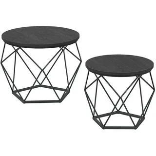 VASAGLE Couchtisch rund 2er Set