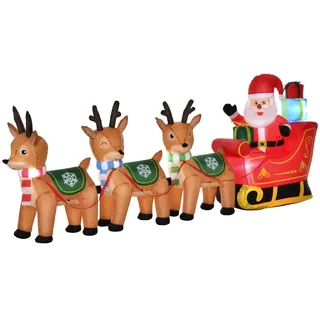 Homcom Aufblasbarer Weihnachtsmann auf Schlitten