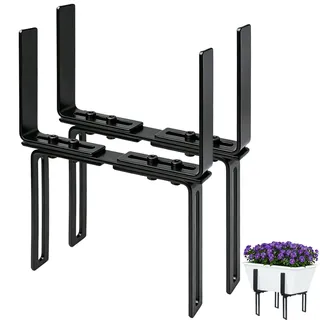 LOOGI Blumenkastenhalterung, Balkonkastenhalter ohne Bohren, Passend für meisten Balkongeländer von 1,5–31 cm und Blumenkasten von 13–23 cm, Balkonkasten Halterung Blumenkastenhalter für Geländer