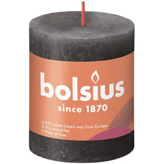 Bolsius Rustik-Kerze 8 cm 6,8 cm grau