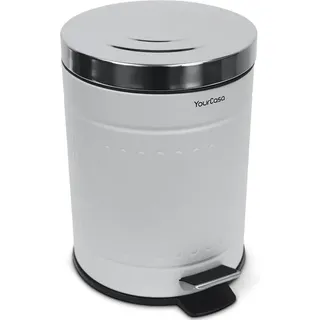 Famanu Abfalleimer 5L Edelstahl - Retro Design für Bad und Wohnzimmer