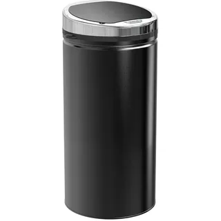 Homcom Sensor-Mülleimer 42L, Elektrisch Automatischer Abfalleimer mit Deckel, Rostfrei , Schwarz , Metall , 30.5x68x30.5 cm , Haushalt & Reinigung, Reinigung, Mülleimer & Abfallsammler