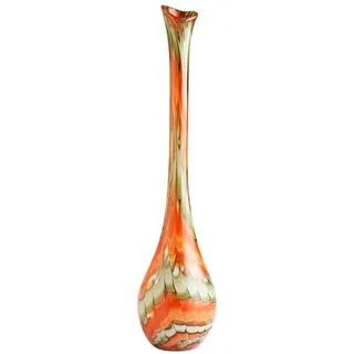 Cyan Design 07796 Atu Vase, Glas, Orange/Abendrot im Zickzackmuster (Sunset Chevron), Large