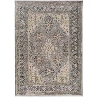 Atticgo Kurzflorteppich Grau Sarough 160/230 cm , Textil , Vintage , Rechteckig , 160x230 cm , Oeko-Tex® Standard 100 , antistatisch, für Fußbodenheizung geeignet, leicht zusammenrollbar , Teppiche und Böden, Teppiche, Vintageteppiche