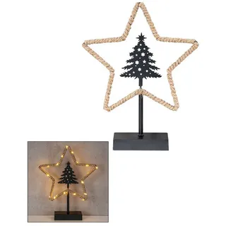 levandeo LED Stern H33cm Weihnachten Tanne Dekoleuchte Weihnachtsdeko Standeko Tischdeko Weihnachtsstern Dekostern Tanne