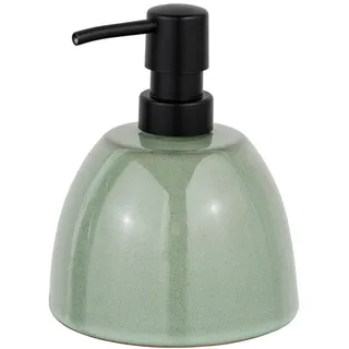 Schöner Wohnen Seifenspender , Grün, Schwarz , Kunststoff, Keramik , 11x14x11 cm , Kunststoffpumpe, Spender problemlos zum Nachfüllen , Badaccessoires, Seifenspender