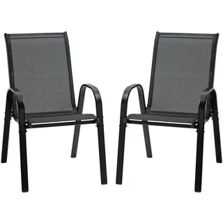 Outsunny Gartenstuhl 70 x 54 x 90 cm schwarz 2 St.