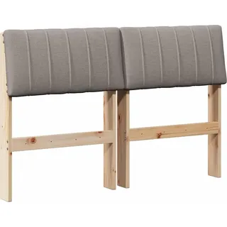 vidaXL Gepolstertes Kopfteil Taupe 120 cm Massives Kiefernholz - Braun