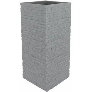 Ziegel-Säulentopf grau Pflanzkübel Blumentopf Pflanztopf Blumenkübel Übertopf