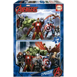 Educa 15771 - Kinderpuzzle - Avengers, 2 x 100-Teilig