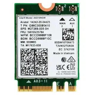 Intel AX210 Wi-Fi 6E 2x2 M.2 2230 2400 Mbit/s