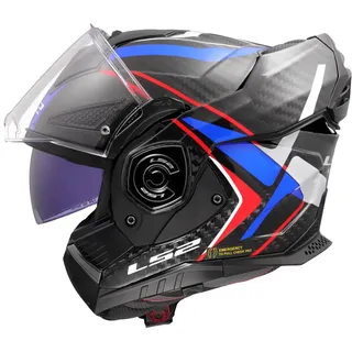 LS2 LS2, Modularer Motorradhelm ADVANT X CARBON FUTURE II Gloss White Blue, XXL